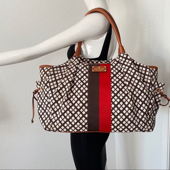 Kate spade heart print multi purpose canvas and leather tote - Picture 10 of 11